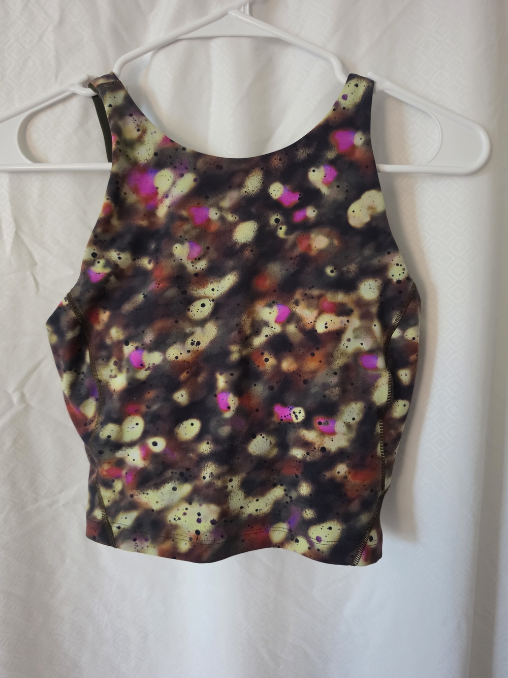 lululemon athletica High-Neck Crop Tank Top - Black Multi-Spot